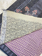 BAGRU BLOCK PRINT LINEN COTTON SAREE