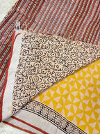 BAGRU BLOCK PRINT LINEN COTTON SAREE