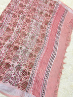 BAGRU BLOCK PRINT LINEN COTTON SAREE