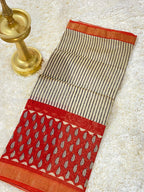 BAGRU HAND BLOCK MAHESHWARI SILK SAREE