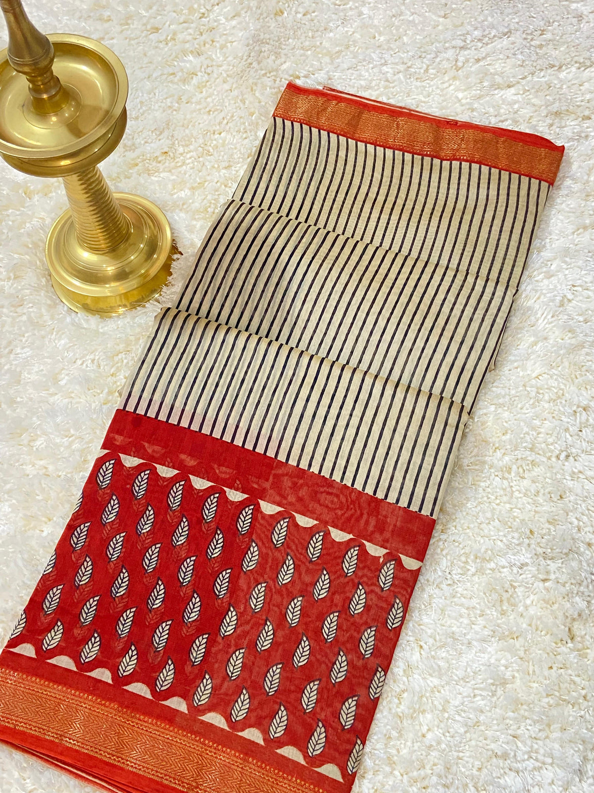 BAGRU HAND BLOCK MAHESHWARI SILK SAREE