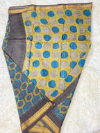 BAGRU HAND BLOCK MAHESHWARI SILK SAREE