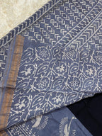 BAGRU HAND BLOCK MAHESHWARI SILK SAREE