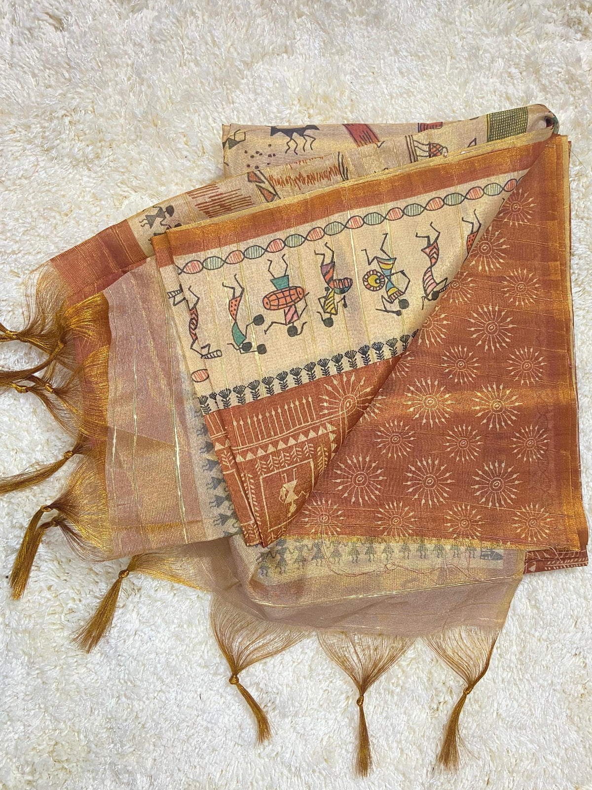 TISSUE TUSSAR SILK BLEND SAREE