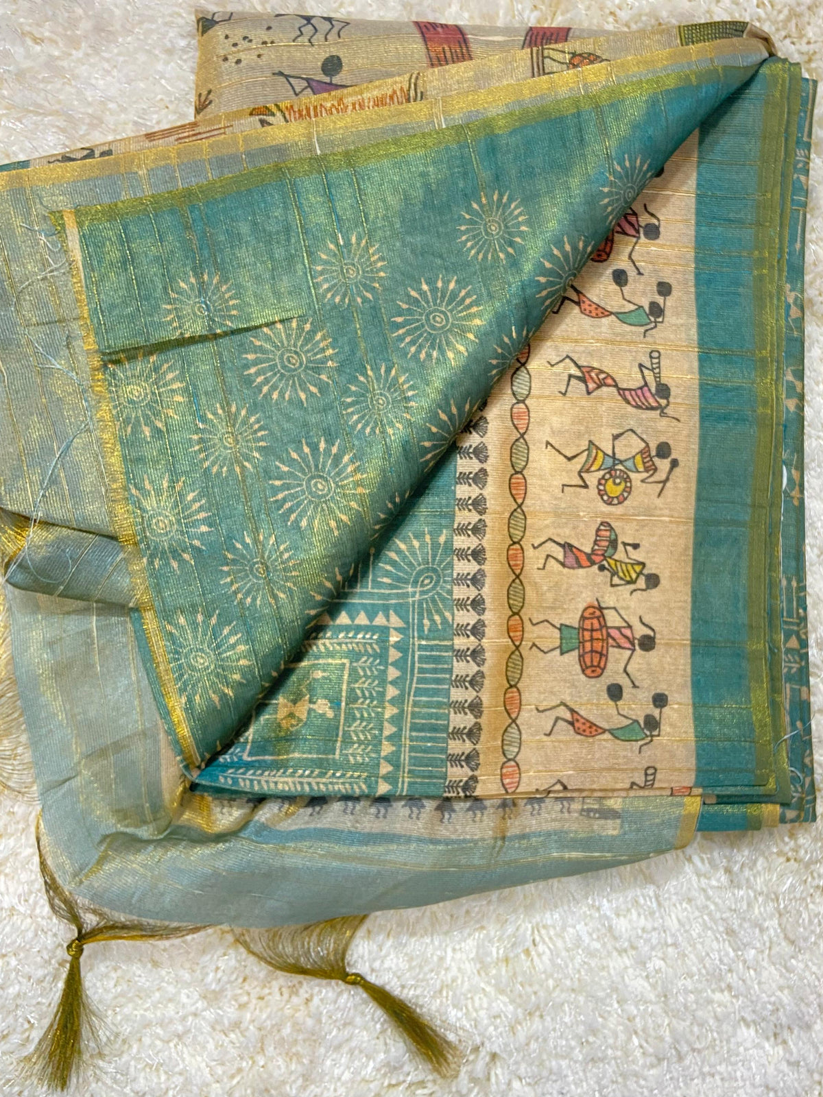 TISSUE TUSSAR SILK BLEND SAREE