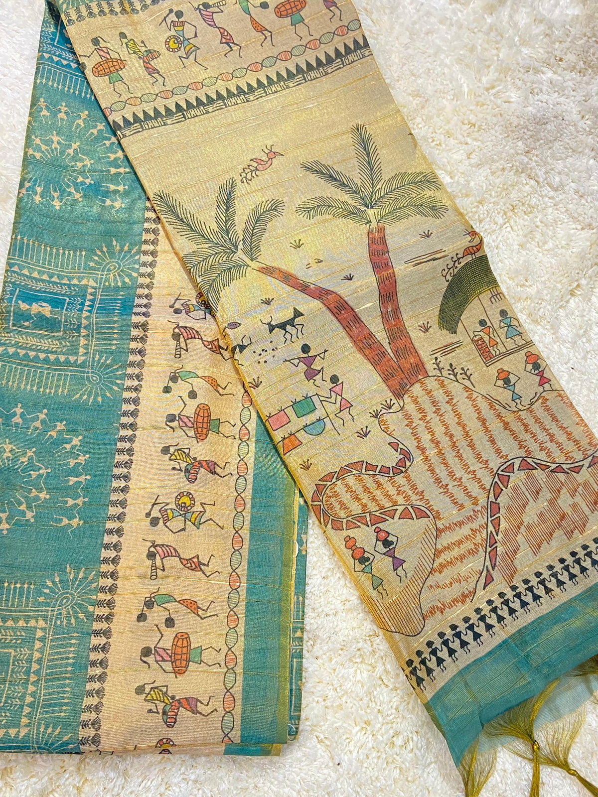 TISSUE TUSSAR SILK BLEND SAREE