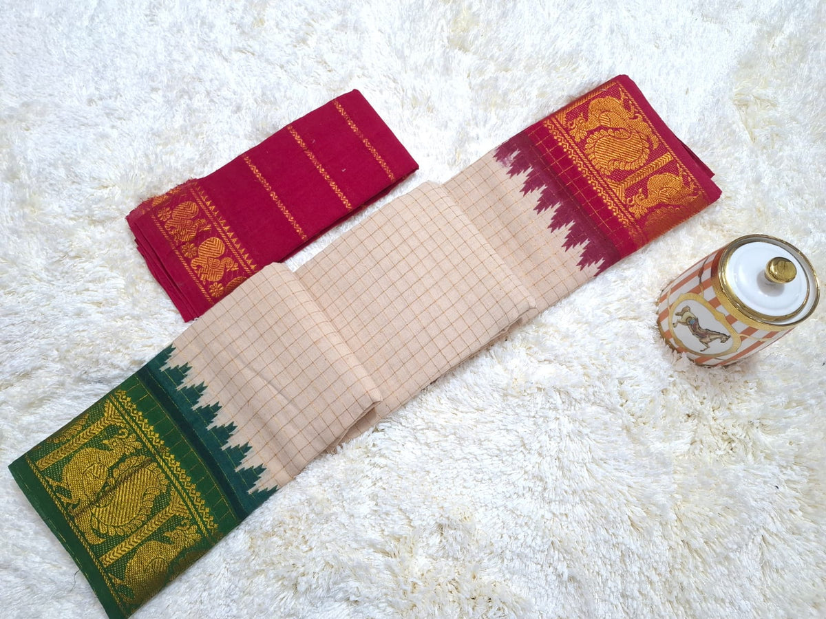 MADURAI SUNGUDI GANGA JAMUNA BORDER SAREE