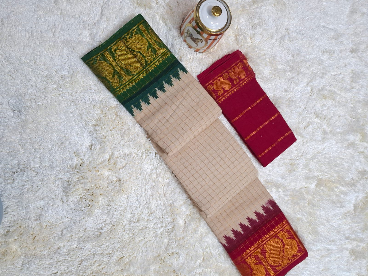 MADURAI SUNGUDI GANGA JAMUNA BORDER SAREE