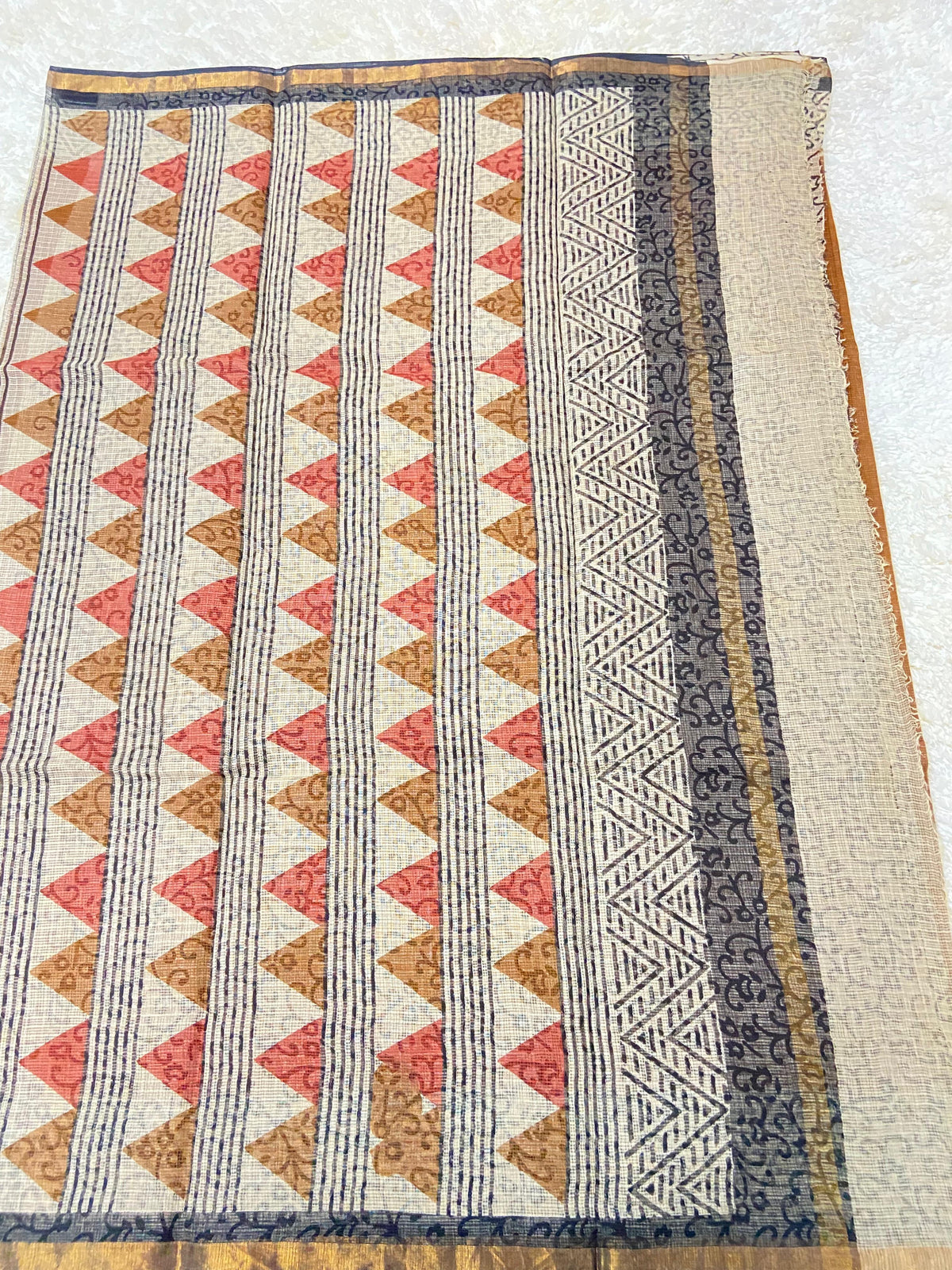 BAGRU HAND BLOCK PRINT KOTA DORIA SAREE