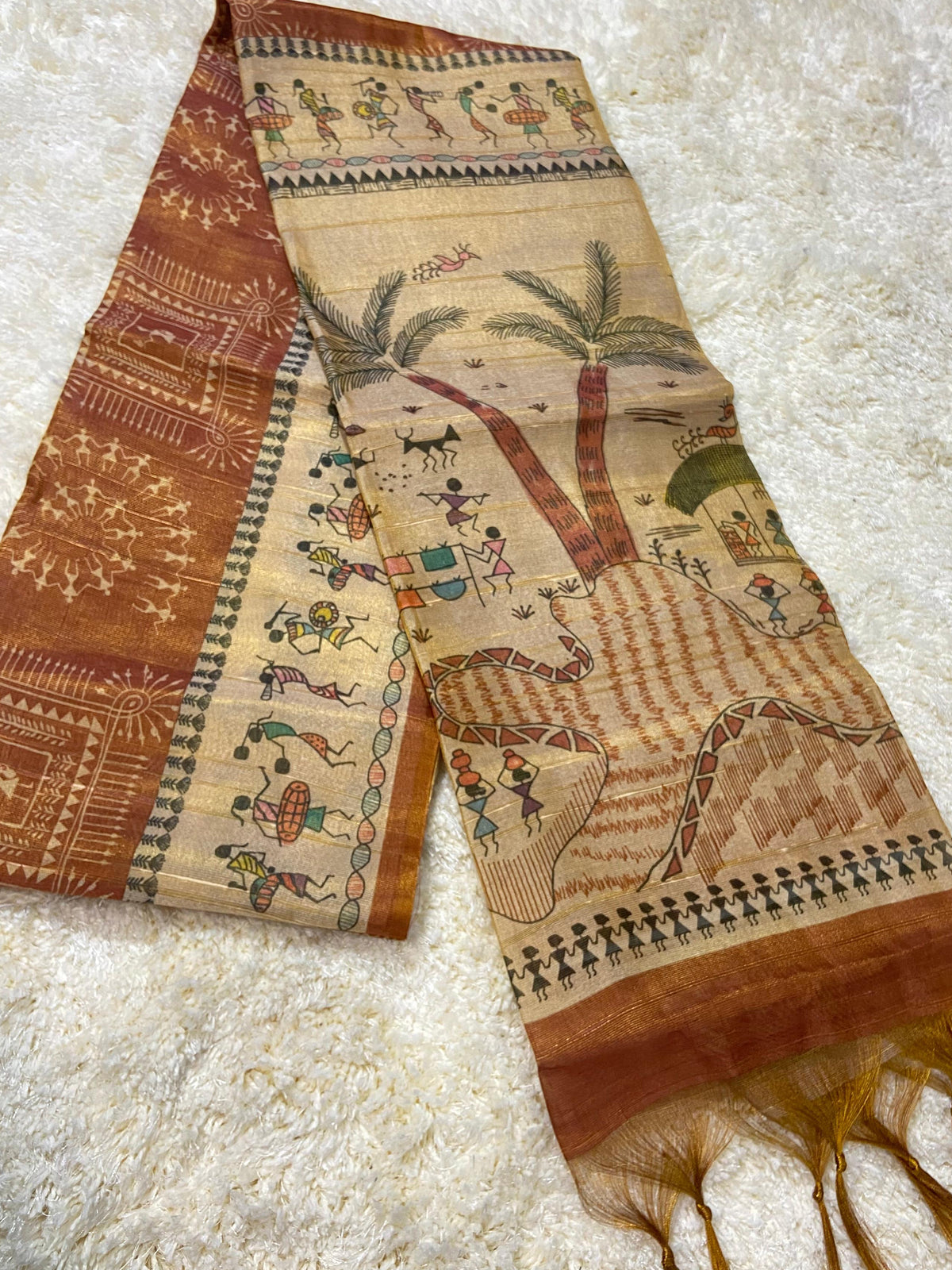 TISSUE TUSSAR SILK BLEND SAREE