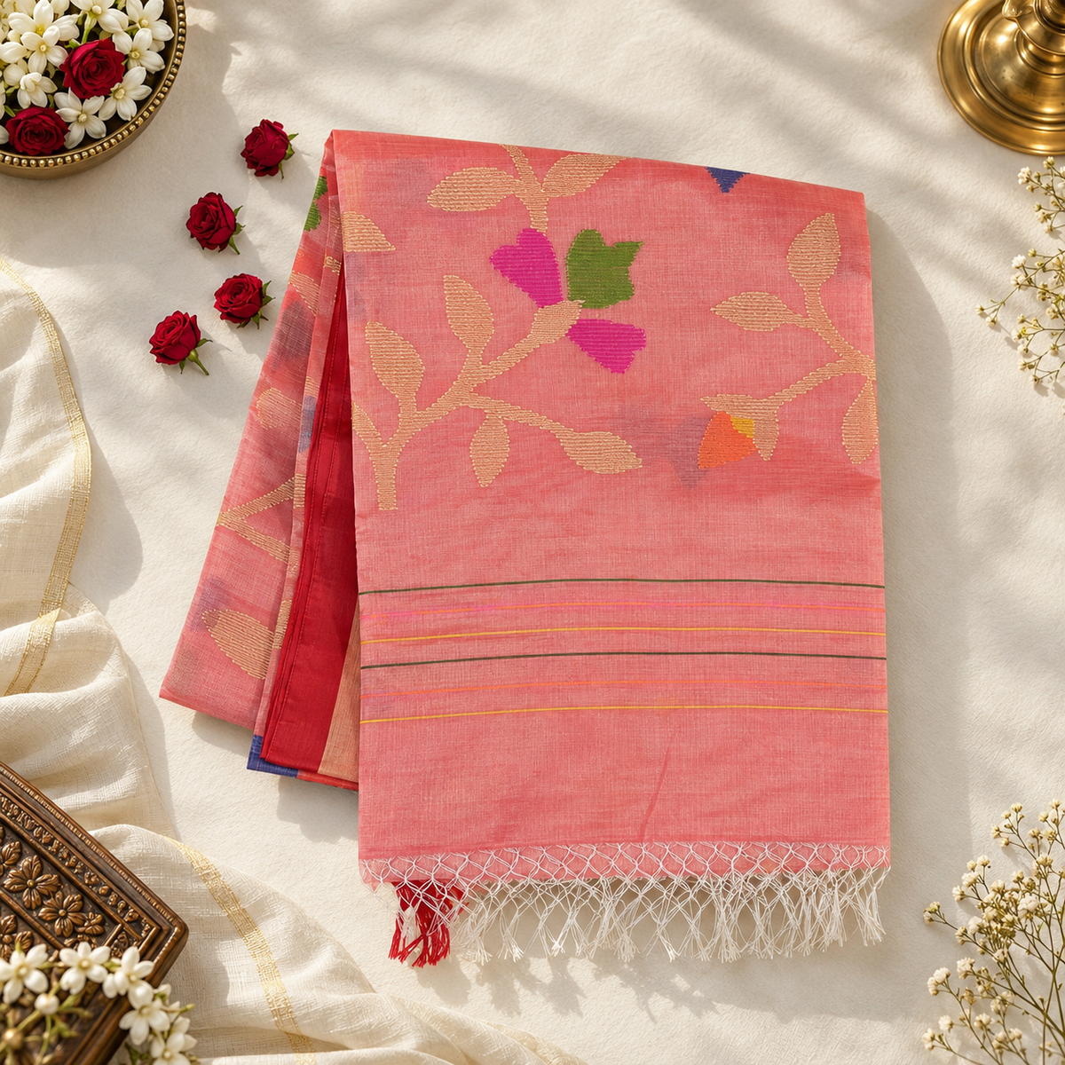 PURE MUSLIN JAMDANI SAREE